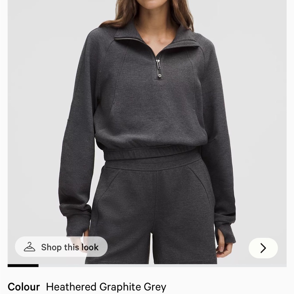 Lululemon Scuba Cropped Funnel-Neck Half Zip
Waffle NWT S